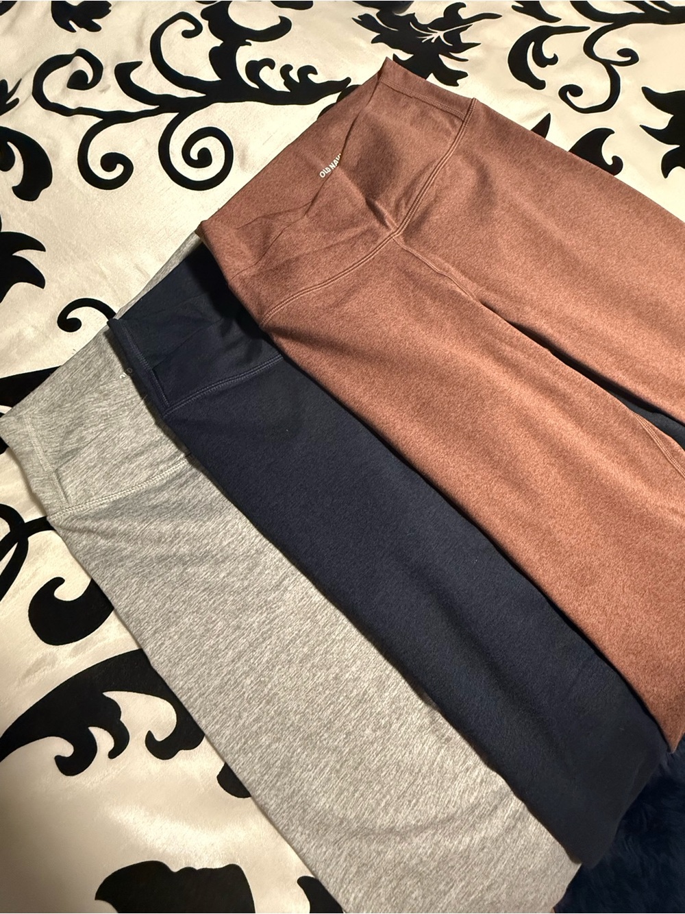 Old Navy Women's Leggings Trio - Brown, Navy, Gray